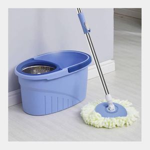 Kit Balai Serpillière Rotatif 360° avec Seau Essoreur – Microfibre – Bleu