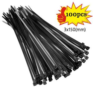 Cravattes zip jetables en plastique / cravatte câble-100pcs
