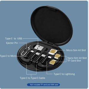 Kit Accessoires Téléphone 6 en 1 Type-Cavec Rangements SIM