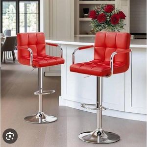 Chaises longues de bar pivotante - rouge