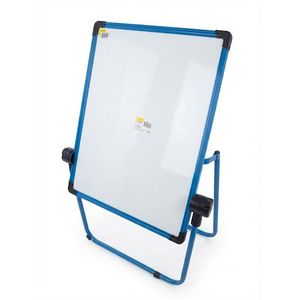 Tableau Blanc Magnétique sur Pied – Chevalet Effaçable à Sec avec Cadre Bleu – Tableau de Présentation pour Bureau, École, Formation et Réunion