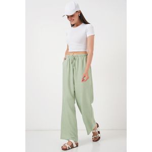 Bigdart Pantalon Large En Lin Pour Femme 6735 - Vert émeraude
