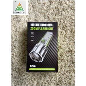 Lampe de poche LED USB ultra-lumineuse avec 8 modes, lampe de poche UV, mini lampe de poche multifonctionnelle