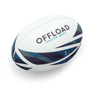 Ballon De Rugby Taille 4 - R500 Match Rouge Blanc OFFLOAD