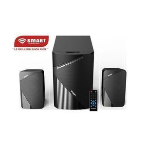 Smart  Haut-Parleur Multimédia 2.1 CH (STH-6677M) - 28W / LED/ Bluetooth/ AUX/ FM/ SD/ USB/ Télécommande/ Design Noir