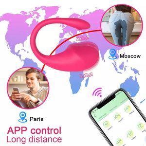 Vibromasseur portable pour femme - Jouet pour adultes avec application Bluetooth longue portée, contrôle à distance, stimulation du point G, plus de 9 modes de vibration, mini vibromasseur culotte, plug anal, jouet sexuel pour femmes et couples