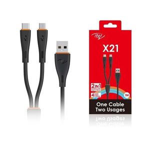 Itel X21 2 In 1 Type C & Micro USB 1 Metre Charging Cable