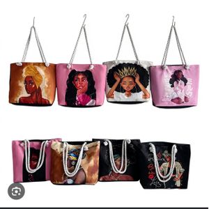 Lot de 10 sacs à main polyvalent à fermeture éclair pour femme, fourre-tout de plage pliable, nouveau sac à bandoulière créatif en toile avec imprimé cartoon pour fille