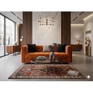 SIMO Fauteuil Canapé Ankara 3 places Orange 