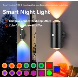 Lampe de nuit LED avec détection de mouvement, rechargeable et dotée d'un éclairage à dégradé RGB