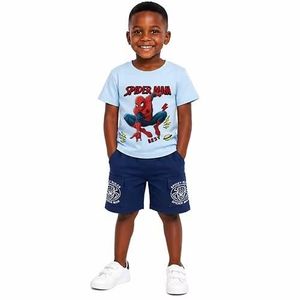 Ensemble Enfant T-shirt & Short Imprimé Héros – Coton Confort - Bleu