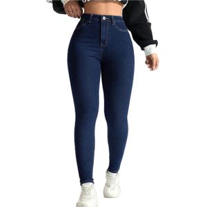 Pantalon Jean Slim Taille Haute – Bleu 