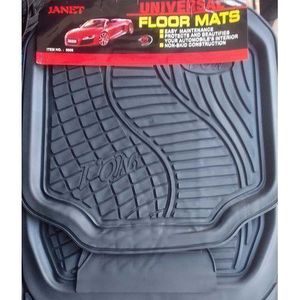 Tapis chromé pour voiture 5 pièces Noir