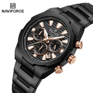 Naviforce Montre Homme,Montre De Luxe à Quartz Avec DATE , En Acier Inoxydable, Très Tendance, Idéal Pour Le Business Nouvelle Collection NF8081