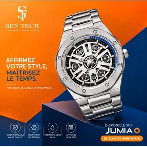 Montre Homme de Luxe SEN TECH  – Quartz Premium, Acier Inoxydable, Sport Élégant
