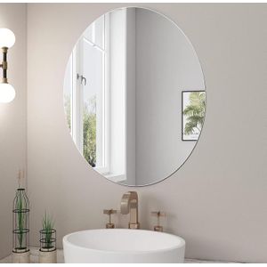 Miroir de salle de bain en acrylique  Miroir mural ovale autocollant   Miroir mural incassable sans cadre  Sticker miroir mural - 30 x 40 cm