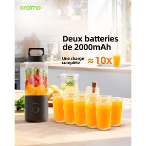 Oraimo SmartBlender Go OH-PB1N – Blender Portable 500 ml Rechargeable pour Jus et Smoothies