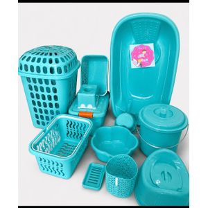Ensemble baignoire bébé- kit bain bébé vert turquoise