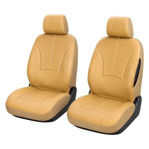 Universelle Housse Housses de Siège Auto Beige en Similicuir / Tissu - Kit Complet 9 Pièces