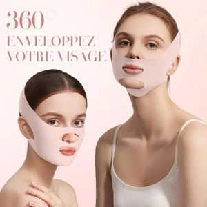 Lot de 2 bandes a-mincissantes pour le visage, masque raffermissant pour le double menton, masque a-mincissant en forme de V