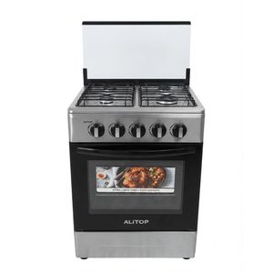 ALiTOP Gazinière 50x50 - 4 Feux - Automatique - Full Option ) - INOX -
