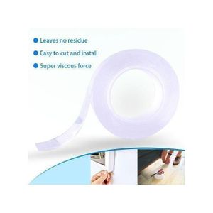 Ruban Adhésif Double Face Multifonctionnel Nano Antidérapant Transparent Traceless Double-Face 5M