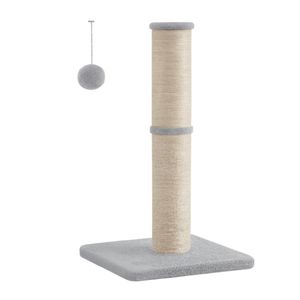 LASA Tour à griffer pour chat avec sisal, balle en peluche et clochette