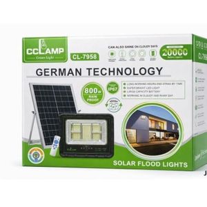 Projecteur Solaire LED 800W avec panneau solaire et télécommande