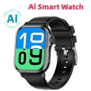 MONTRE CONNECTÉE AI TRADUCTEUR VOCALE DE LANGUES(CHATGPT,DEEPSEEK,GROK),NFC CONTROL D'ACCÈS,APPELS BLUETOOTH ,ECRAN AMOLED ASSISTANT VOCAL AI -noire