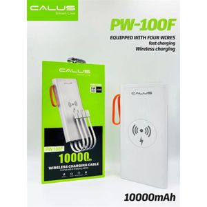 CALUS Power Bank Sans Fil Induction 10000mAh Pw100F Blanc 2.1A- Compatible IPhone Samsung Huawei Tecno Xiaomi Motorola Etc