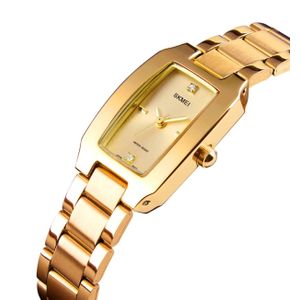 Skmei Montre femme en acier inoxydable Or