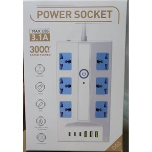 Rallonge - Multiprise 6 Trous, 3 Ports USB, 3 ports type C