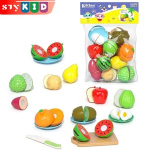 STY Enfants 15 pièces de fruits et légumes découpe jeu de jouet jouer jouer jouets de cuisine jouer jouet de nourriture pour les enfants 3+