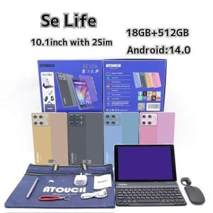 Atouch  Tablette PC SE Life Android 14 - 18 Go RAM 512 Go ROM 12 000 mAh 5G, Wi-Fi, Bluetooth, double SIM