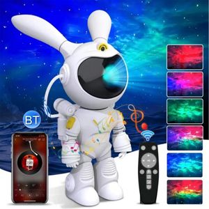 Lampe de projection ciel étoilé Space Rabbit avec haut-parleur Bluetooth 2 en 1 avec lumière laser