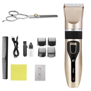 GtyGo Kit de tondeuse à cheveux électrique rechargeable à vitesse variable avec ciseaux, idéal pour toute la famille et vos animaux de compagnie