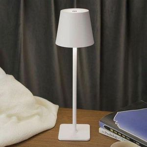 Chic Lampe de Table LED à Pied tactile sans fil rechargeable en acier inoxcitable