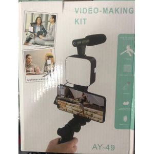 Kit de création vidéo AY-49 avec trépied, micro et LED pour smartphone