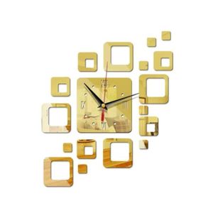 horloge murale décorative 3D à effet miroir