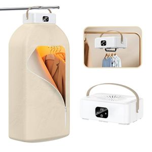 Séchoir Électrique Portable à Vêtements – Avec Affichage Numérique / beige & blanc