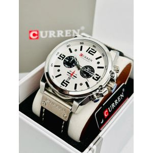 Curren Montre De Sport à Quartz étanche En cuir Noir