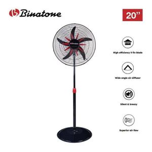 Binatone Ventilateur haute puissance Typhoon à 5 ailettes 20 Pieds-Noir