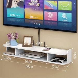 Étagères De Rangement Murales Flottantes Pour Décodeur TV - 60CM - Blanc
