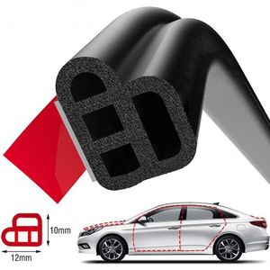 Joint d'étanchéité et d'insonorisation automobile à 4 trous – Type B double épaisseur renforcé – Pour cadres de portières, capot et coffre (Joint de modification) – Lot de 10 mètres + 2 sachets de promoteur d'adhérence