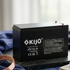 Batterie Rechargeable Étanche KIJO® JS12-9 (12V 9Ah) – Batterie Plomb-Acide VRLA Sans Entretien pour Onduleur UPS, Système d'Alarme, Éclairage & Kit Solaire