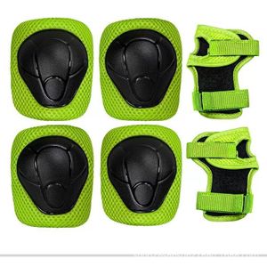 6pcs Ensemble d'équipements de protection pour sports de glisse pour enfants,Kit de genouillères et protège-poignets