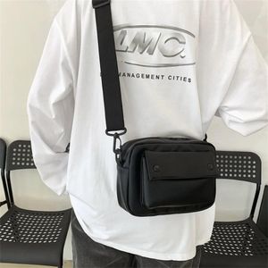 Sac à bandoulière et porté croisé unisexe en PU – Grande capacité – Noir