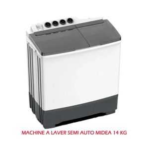 Midea MACHINE À LAVER SEMI-AUTOMATIQUE DOUBLE BAC AVEC ESSORAGE - 14KG - Blanc/Noir