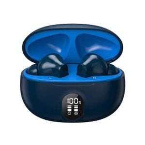 WinWolf Wireless Bluetooth 5.3 Gaming Earphones LED Power Display Touch Control Earbuds-895B Blue