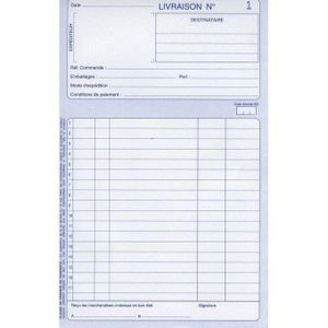 Bordereau de Livraison 50 Feuilles Autocopiant A5 NB
